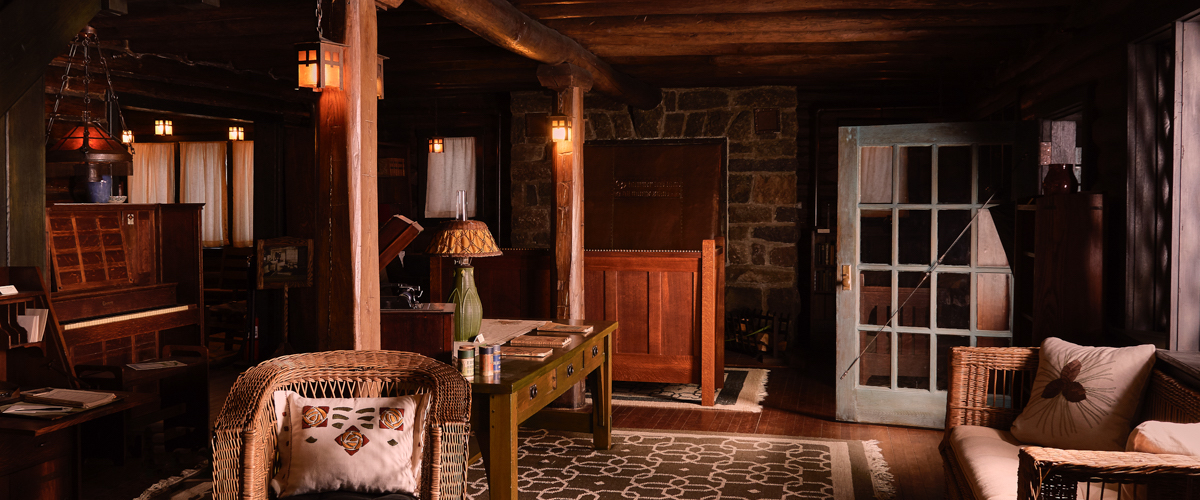 Living Room of the Log House, looking north