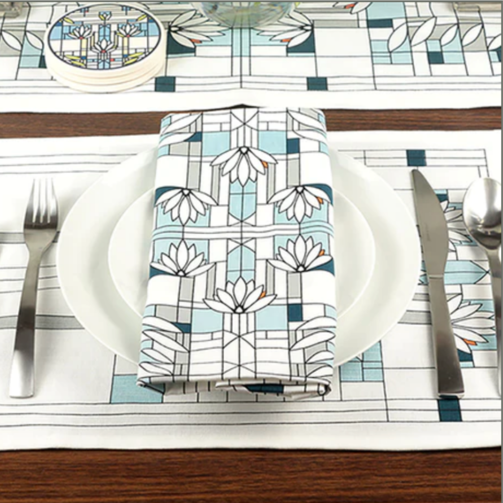 Placemat/Napkin Set of 4 FLW Waterlilies Stickley Museum