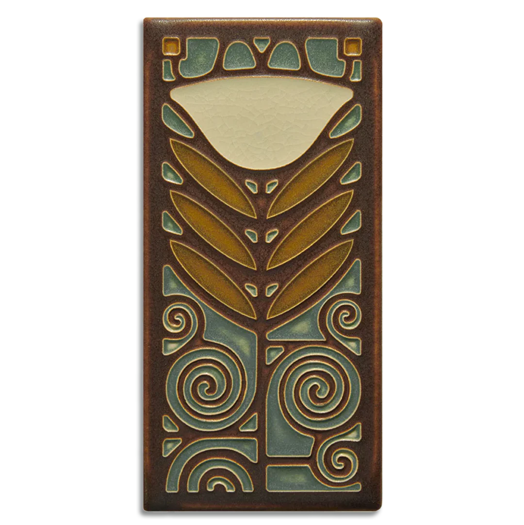 Dard Hunter Poppy Tile (4x8") - Image 2