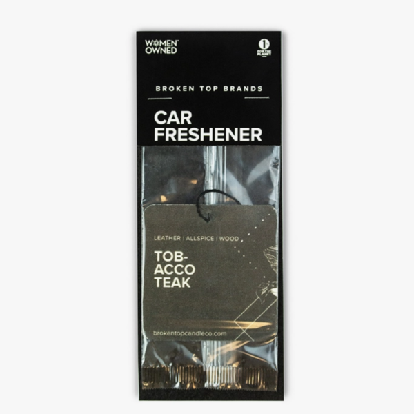 This image shows the Tobacco Teak Car Freshener