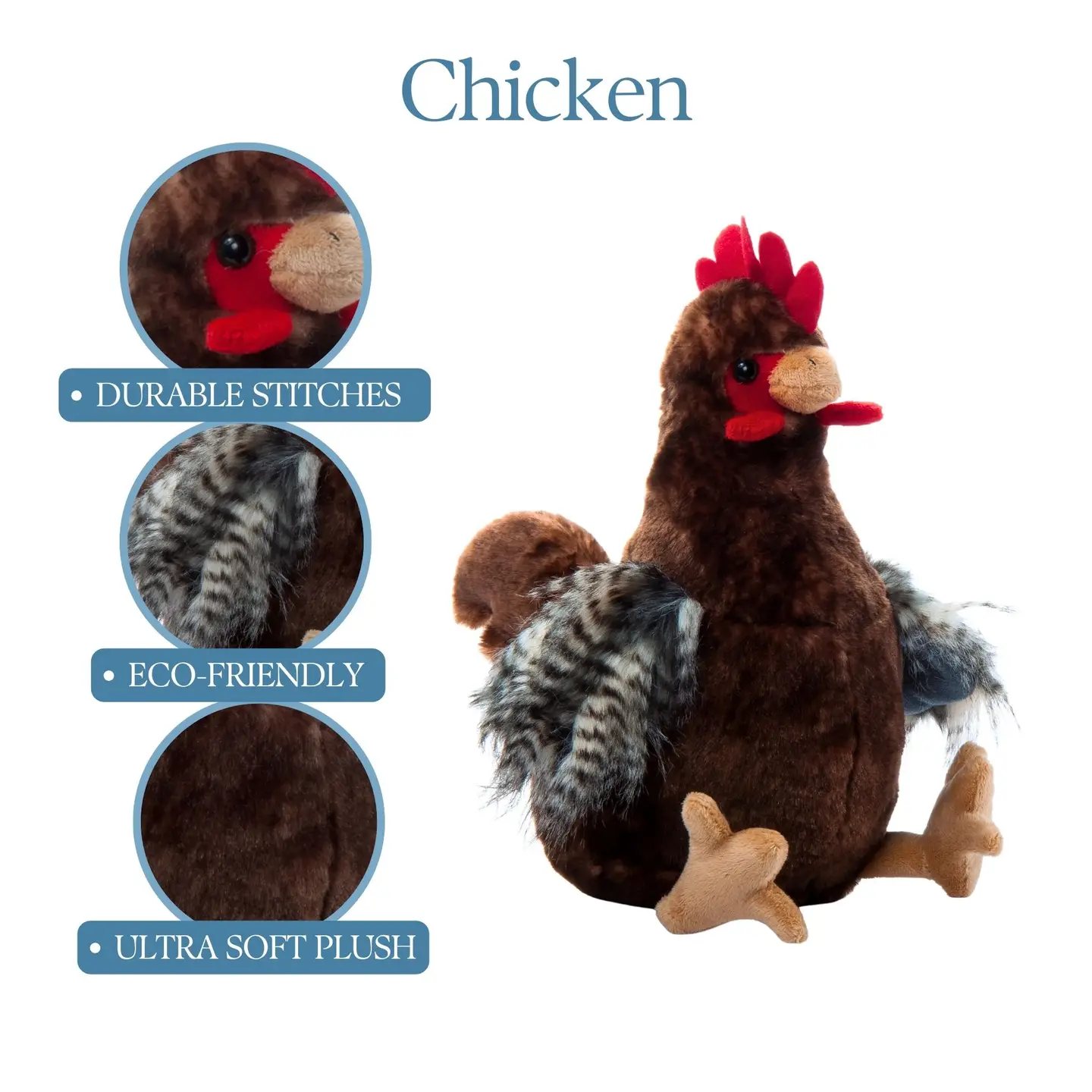 Plush Brown Chicken - 12" - Image 3
