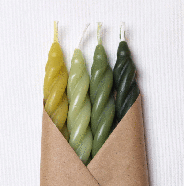 Woodland Beeswax Spiral Candles - Set of 4