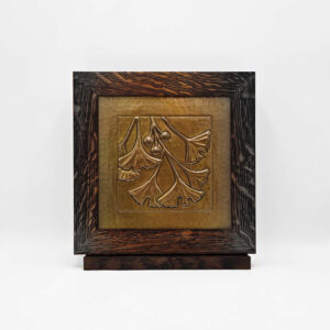 Copper Ginkgo Leaf Tile - Framed