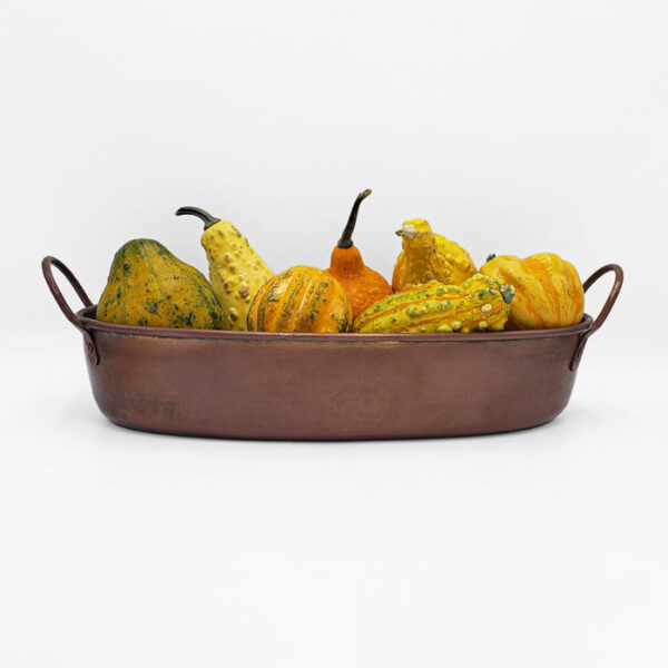 Copper Round Handled Tray
