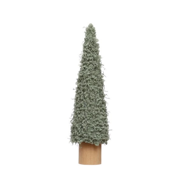 Fabric Tree w/ Wood Base - Mint Color