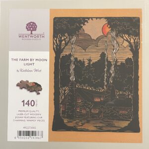 Wooden Puzzle - The Farm By Moon Light by Kathleen West
