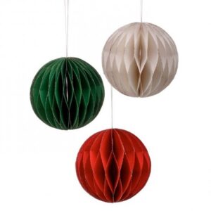 Glitter Edge Foldable Paper Ornament – 4 inch Round