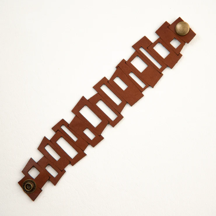 Mid Cen Mod Rectangle Leather Bracelet - Image 2