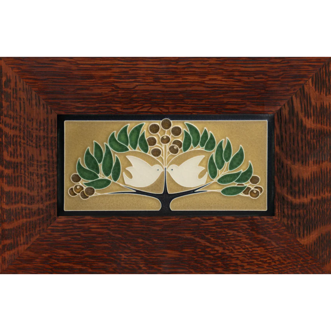 Lovebirds Tile – Green Oak (4x8")