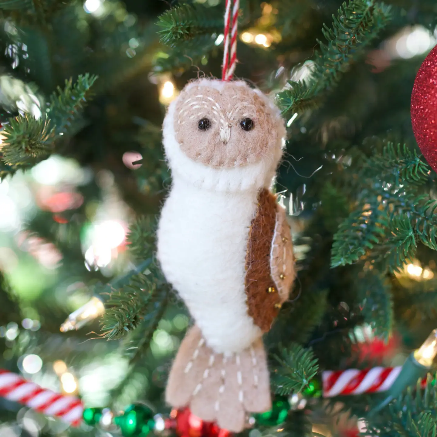 Owl Felt Wool Ornament