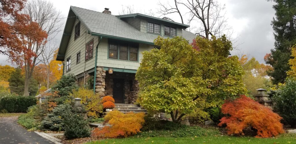 A Morris Plains house designed and built by Gustav Stickley for William C. Parker in 1913.