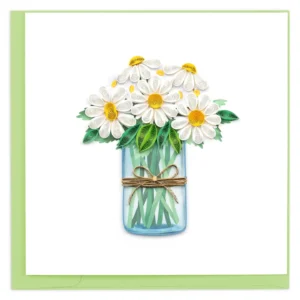 Quilled Card - White Daises in Jar