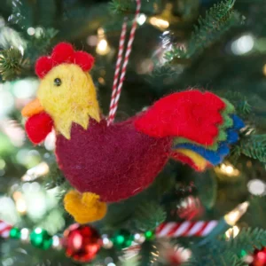 Rooster Felt Wool Ornament