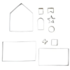 This image shows the content of the Gingerbread House Cookie Cutter Book Box.
