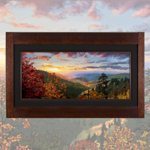 This is a panoramic print of the Smoky Mountains in Tennessee during Fall.