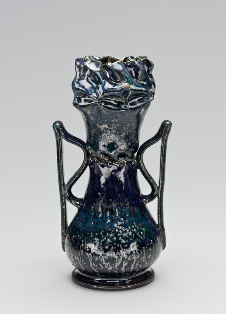Vase, George E. Ohr (American, 1857–1918) 1900, Made in Biloxi, Mississippi, American, Earthenware, Dimensions:11 7/16 x 6 3/8 in. (29.1 x 16.2 cm), Gift of Robert A. Ellison Jr., 2017