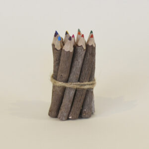 Set of 12 colored pencils tied with some twine.