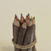 Close-up of the set of wooden colored pencils
