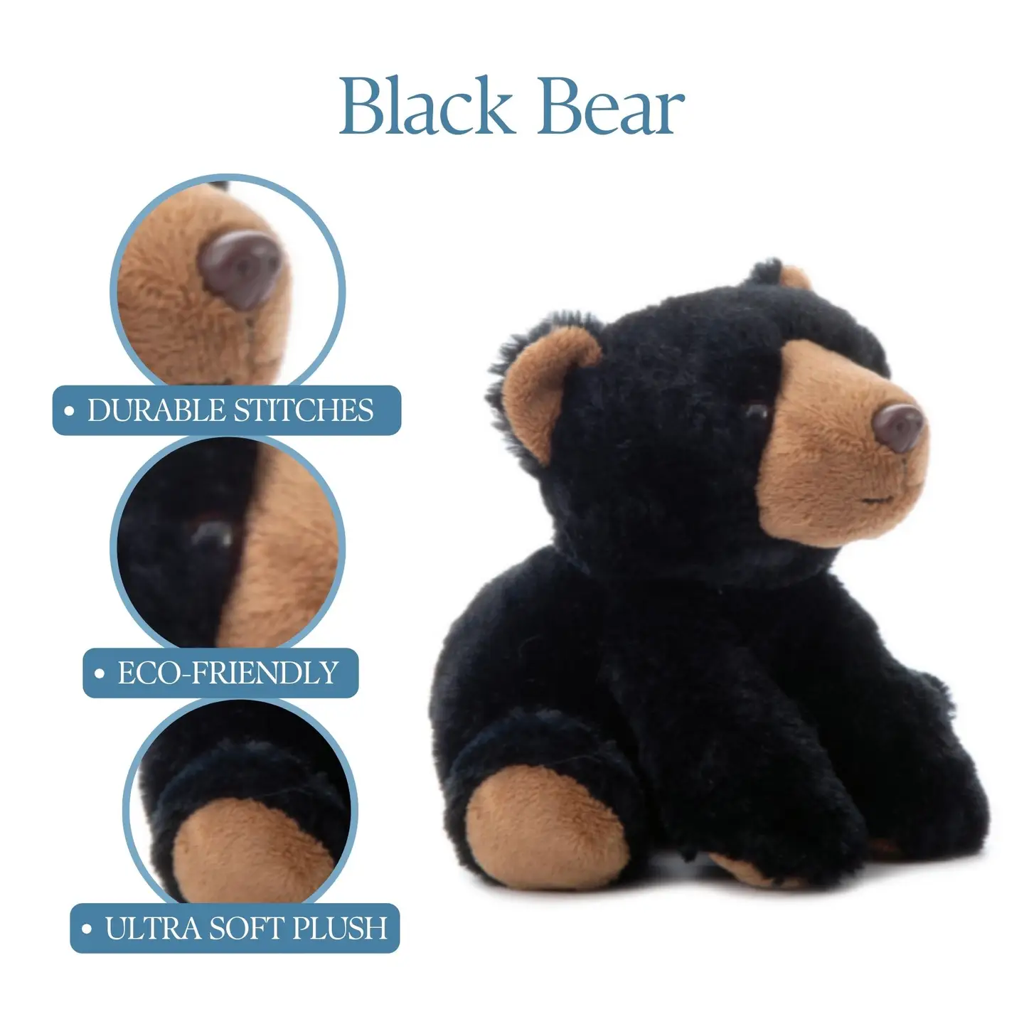 Plush Black Bear - 9" - Image 2