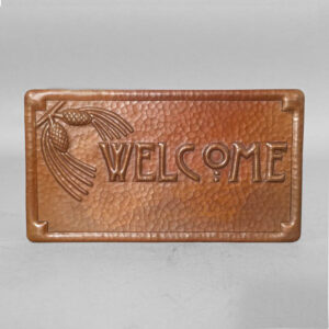 Copper Pinecone Welcome Plaque
