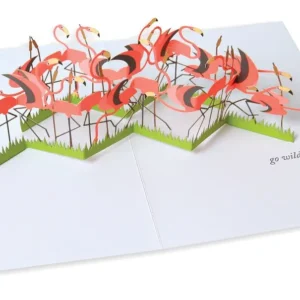 Go Wild Neon Flamingoes Pop-Up Card