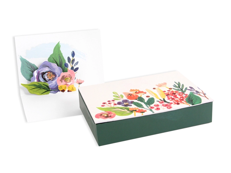 Floral Boxed Dimensional Notecard Set with Gold Foil - Image 3