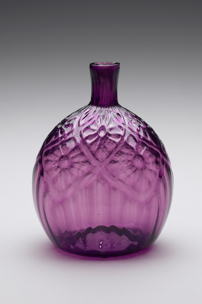American Flint Glass Manufactory (attr.), pocket bottle, ca. 1764-70. Yale University Art Gallery