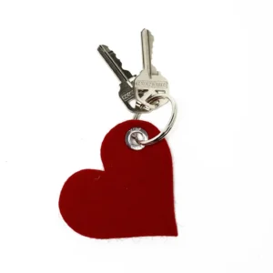Merino Wool Felt – Heart Key Fob