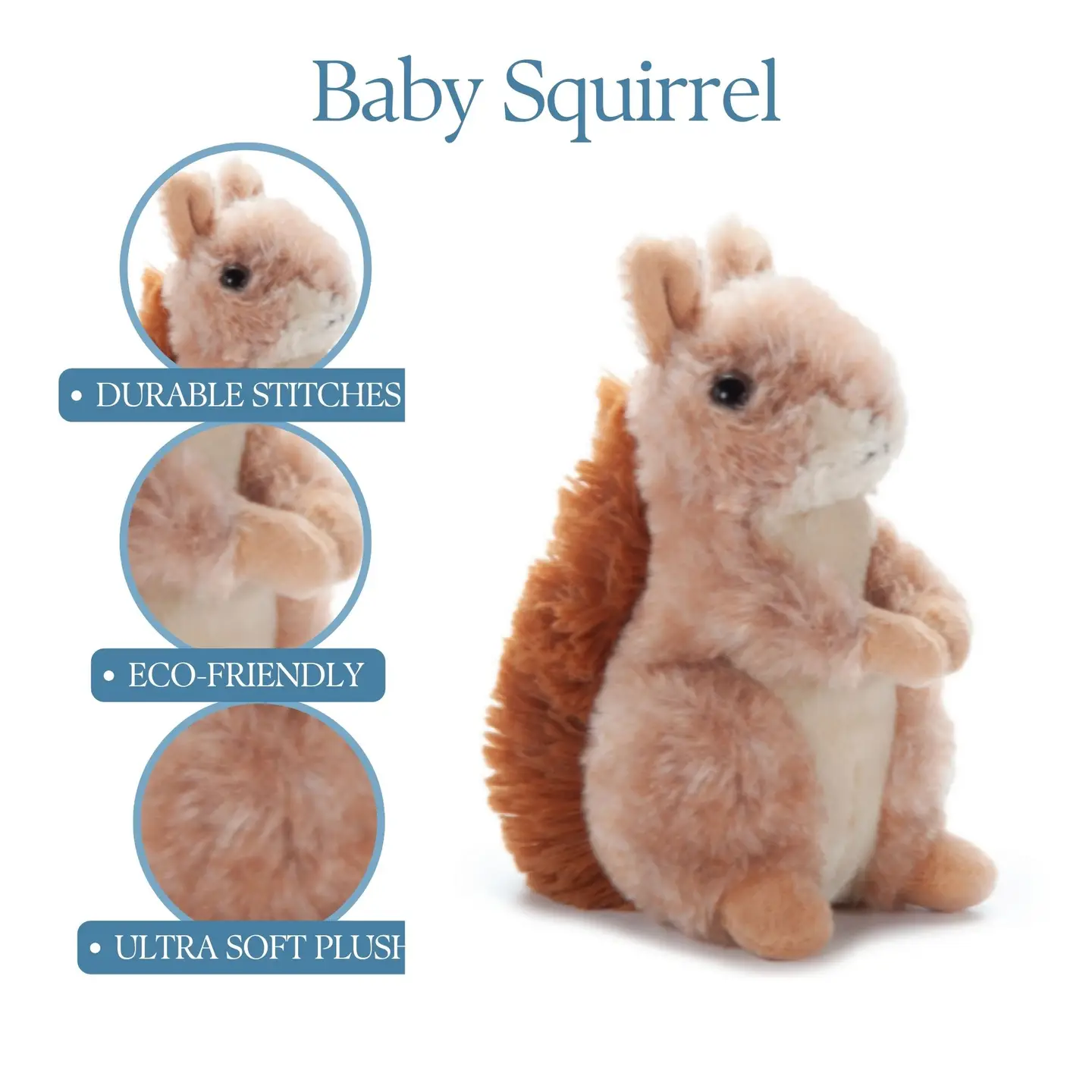 Plush Brown Squirrel - 6" - Image 2